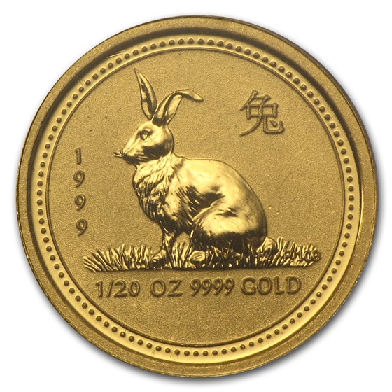 1999 Australia 1/20 oz Gold Lunar Rabbit BU (Series I) 1999 Australia 1/20 oz Gold Lunar Rabbit BU (Series I)